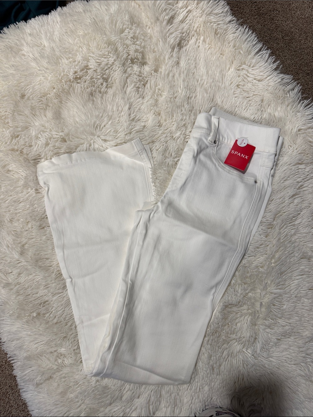 SPANX White Wide-Leg Jeans - Flared Hem